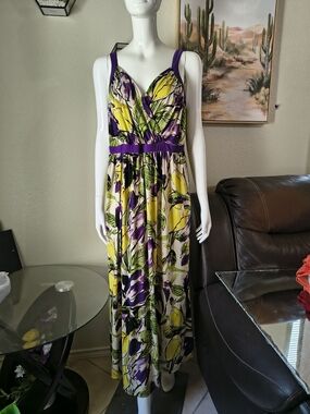 Lane Bryant Watercolor Floral Maxi Dress Size 18/20 2X